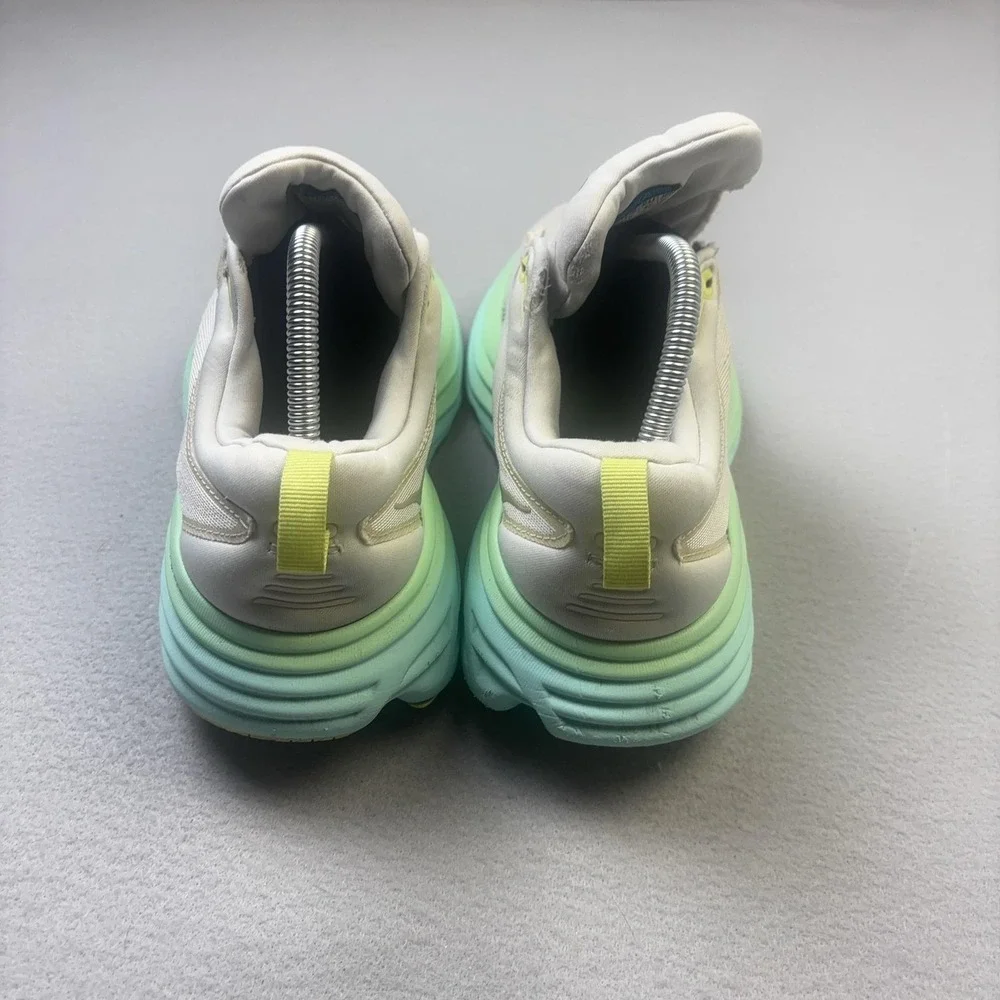 Hoka One One Bondi 8 Shoes Womens Size 9.5 White Running Sneakers 1127952 BDBSO